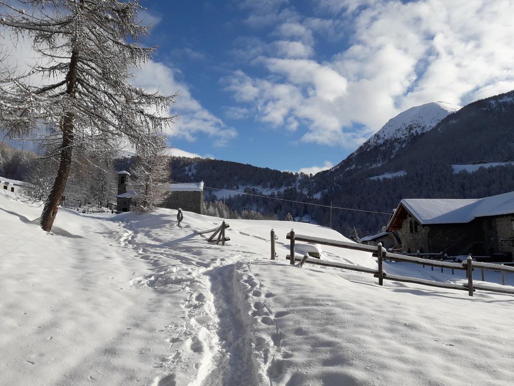 Rifugio Al Lago Del Mortirolo In Inverno Raggiungibile Solo A Piedi Monno Ngoại thất bức ảnh